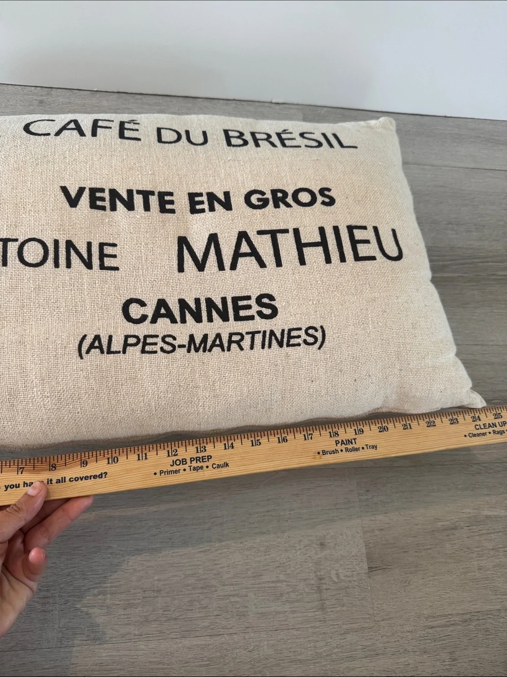 French Coffee Sack Lumbar Throw Pillow w/ Insert Farmhouse Linen 24x15 Decor